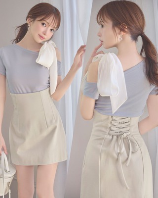 ミシェルマカロン チェックくびれ♡美脚スカート＆ヘアアクセセット 4月21日発売 チェックくびれ♡美脚スカート＆ヘアアクセセット